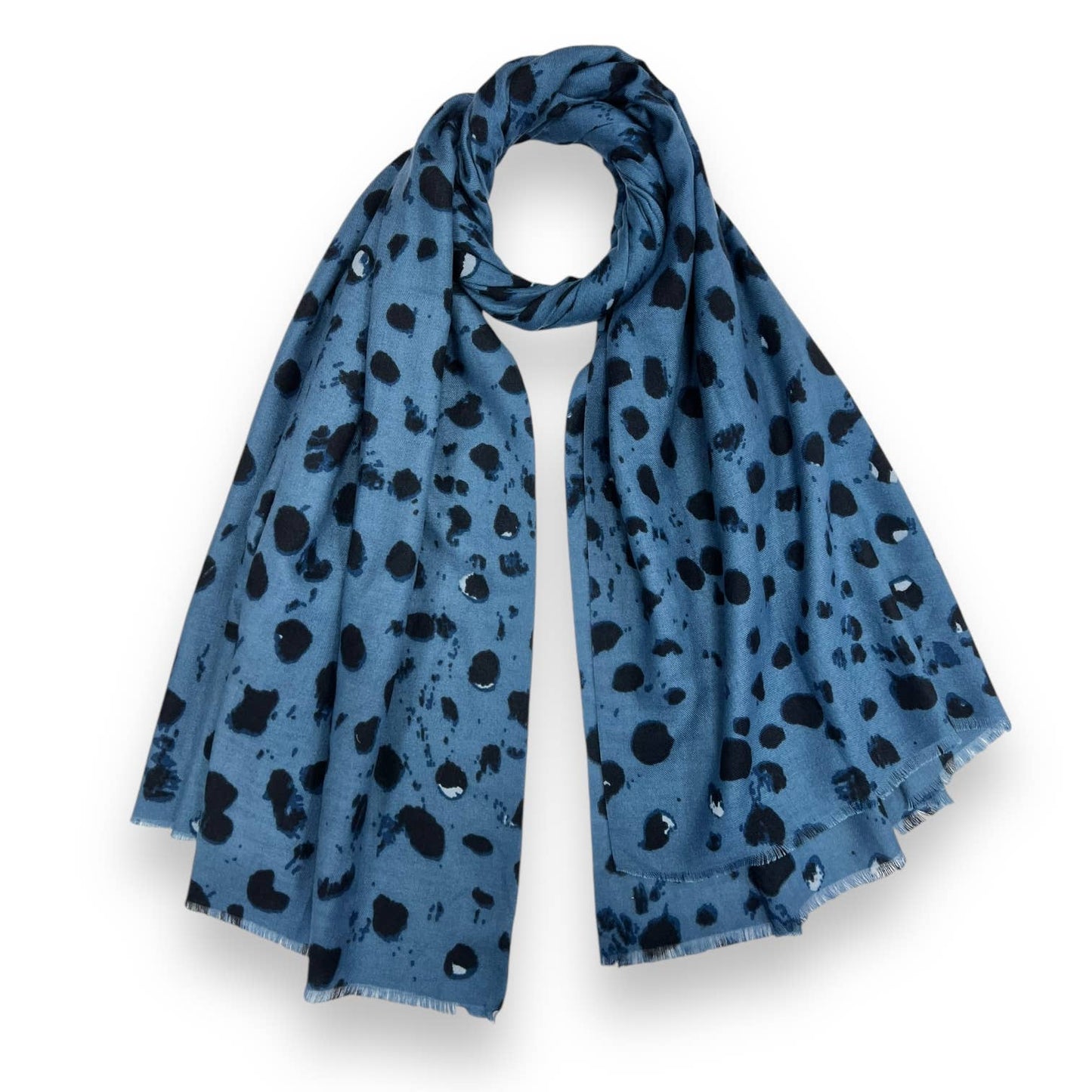 Khaki splatter spot print scarf