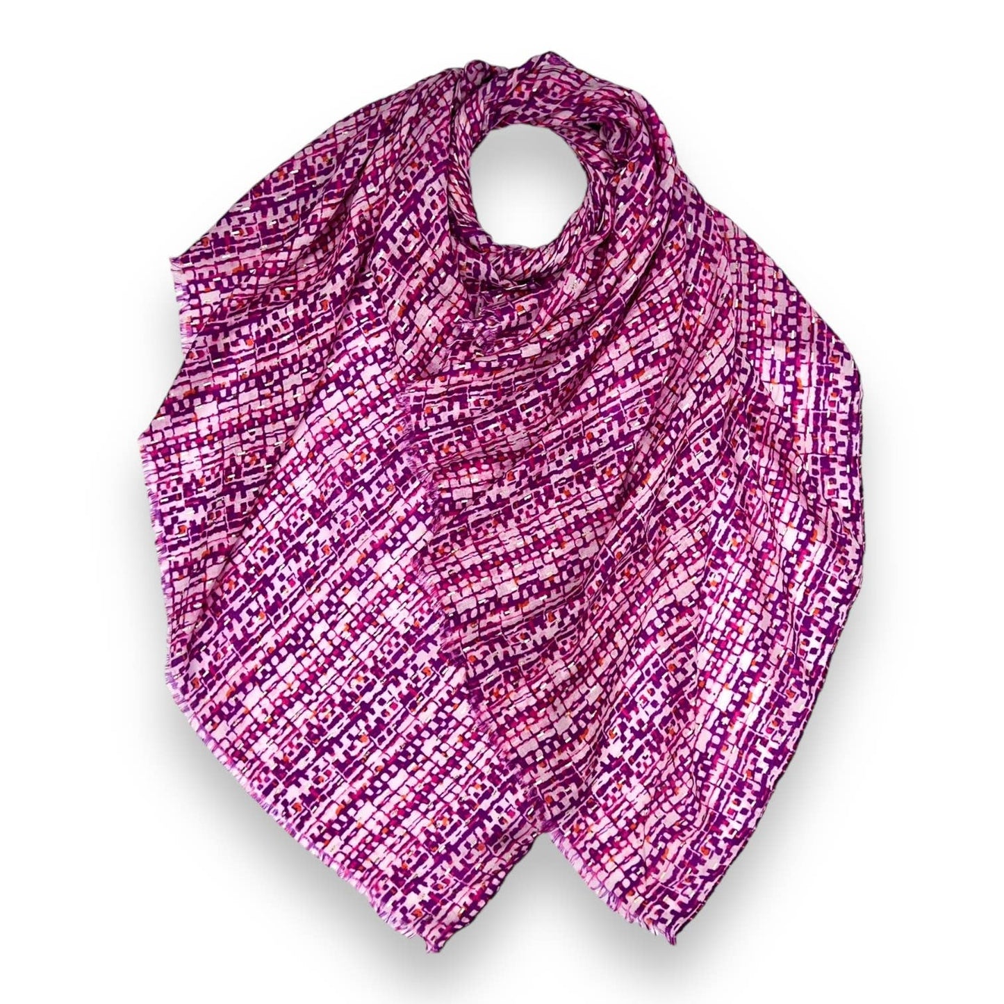 Purple abstract blocks scarf