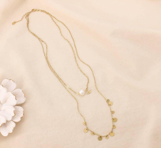 Ginkgo double row necklace - 0124079