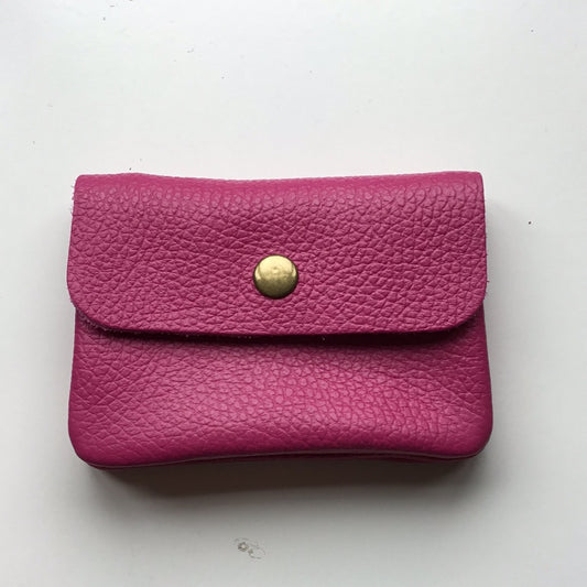 Leather purse - fuchsia