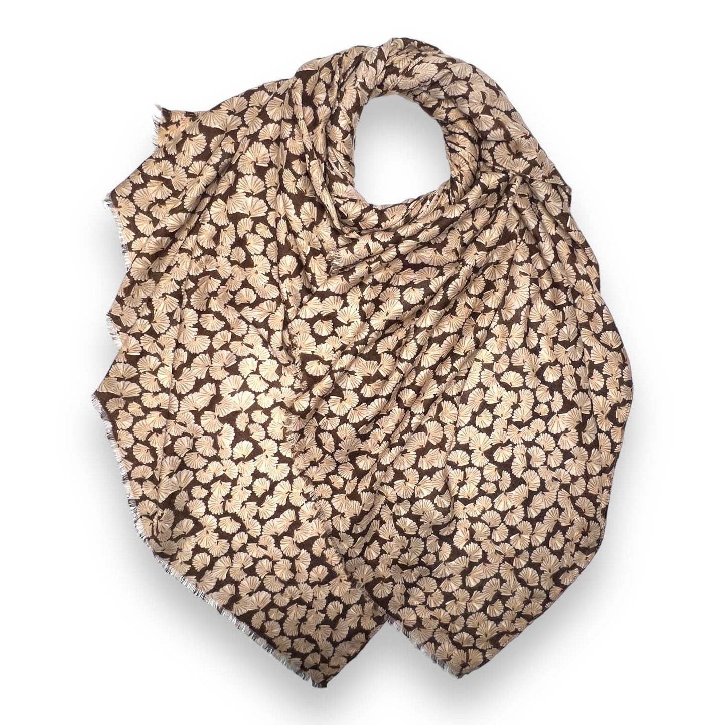 Beige mini shells print scarf