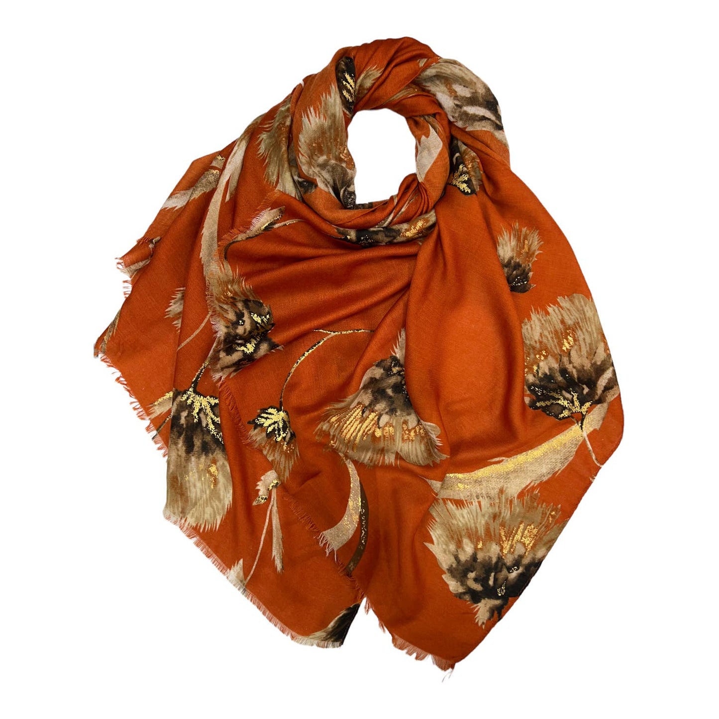 Green thistle dusty miller scarf