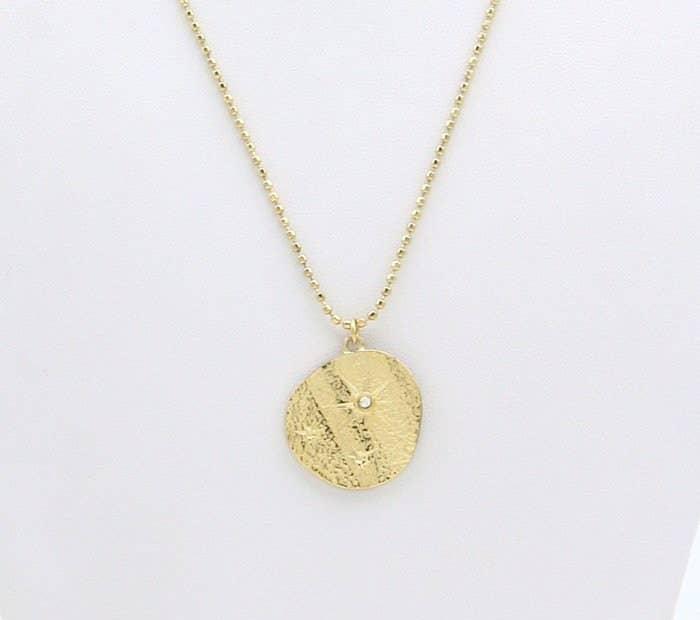 Gold ball chain star necklace - 0121563