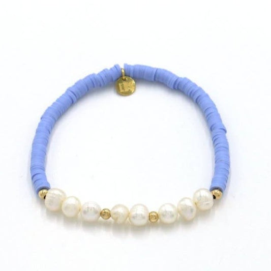 blue heishi bead bracelet