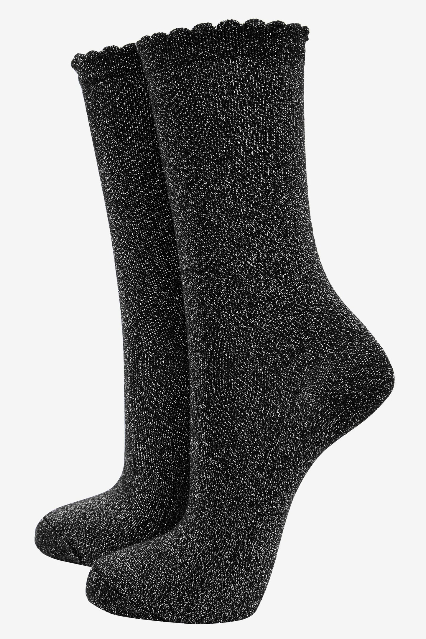 Glitter Socks - Black Silver