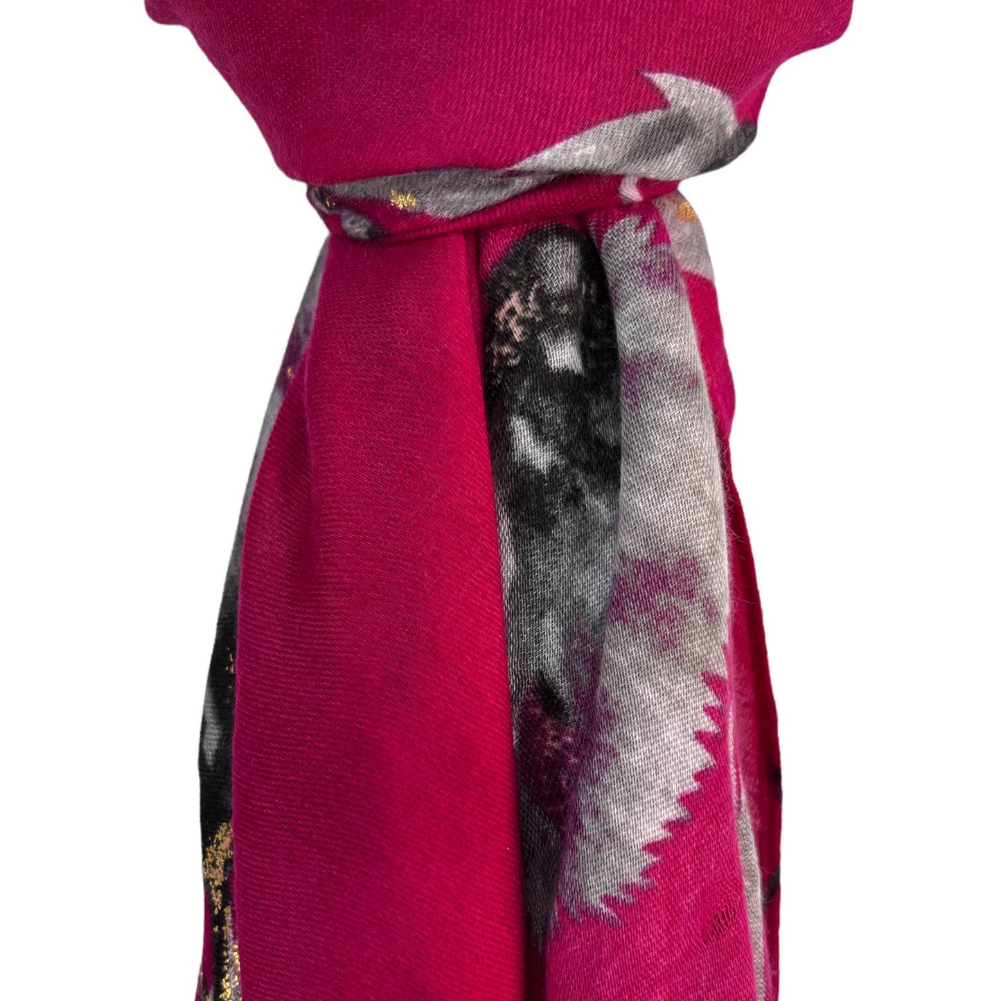 Fuchsia thistle dusty miller scarf