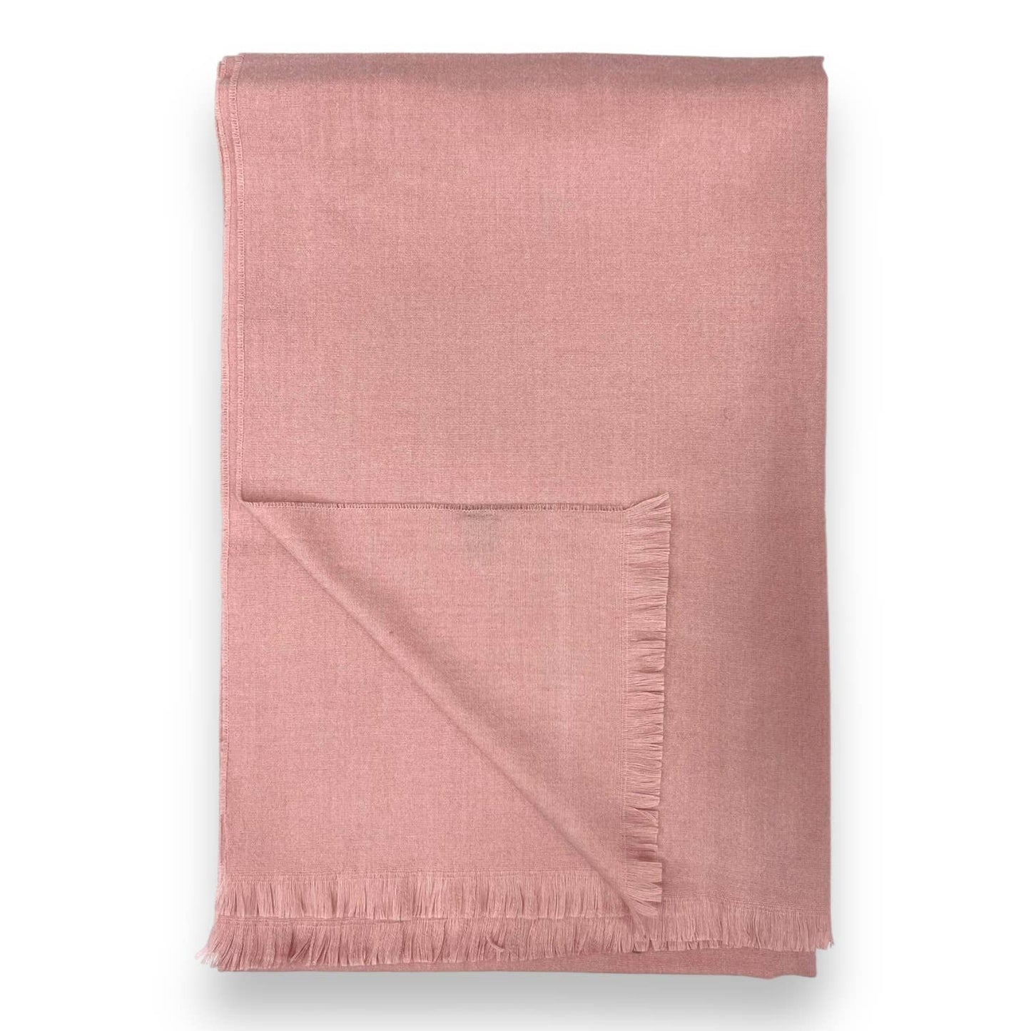 Pink plain wool mix scarf