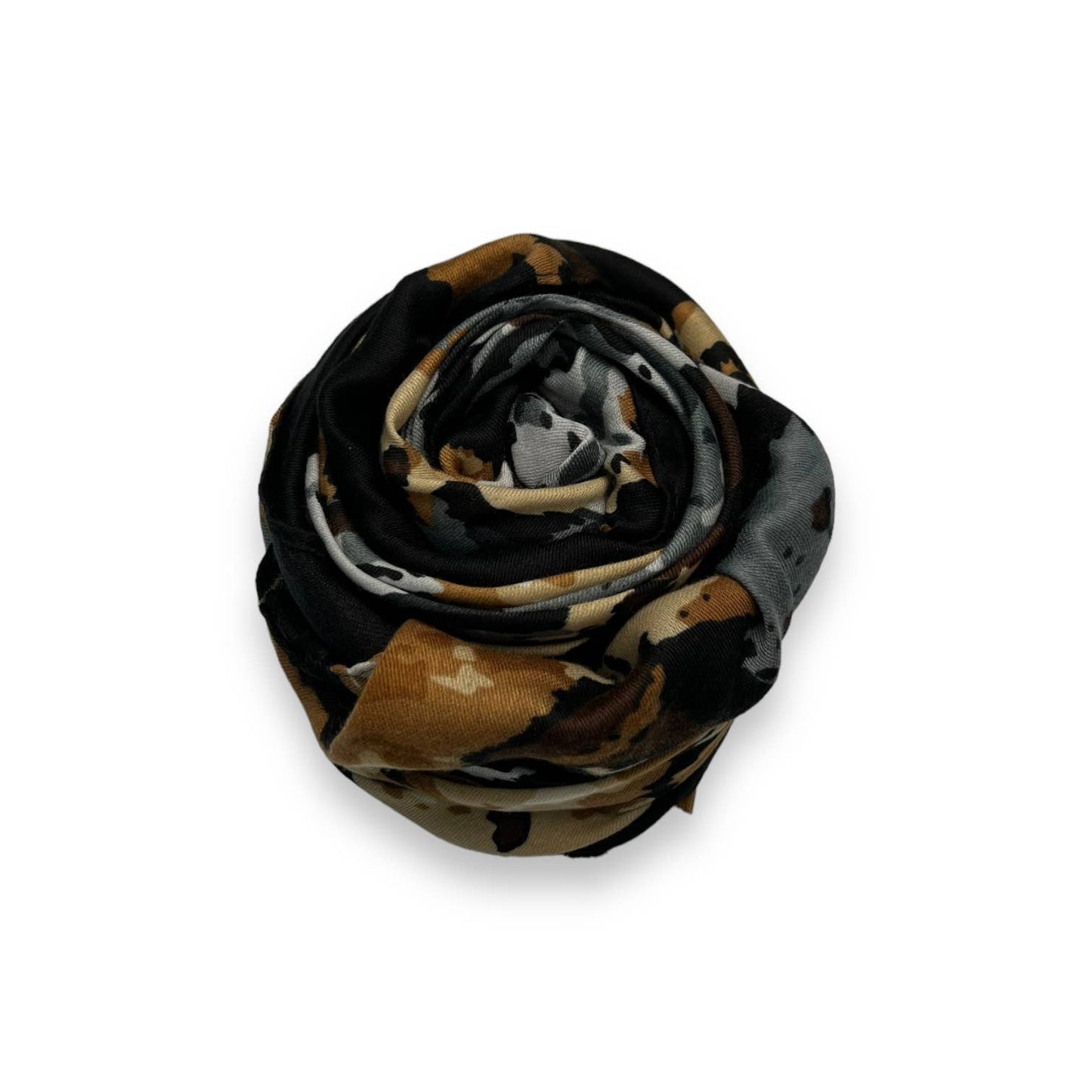 Grey pixel print flower scarf