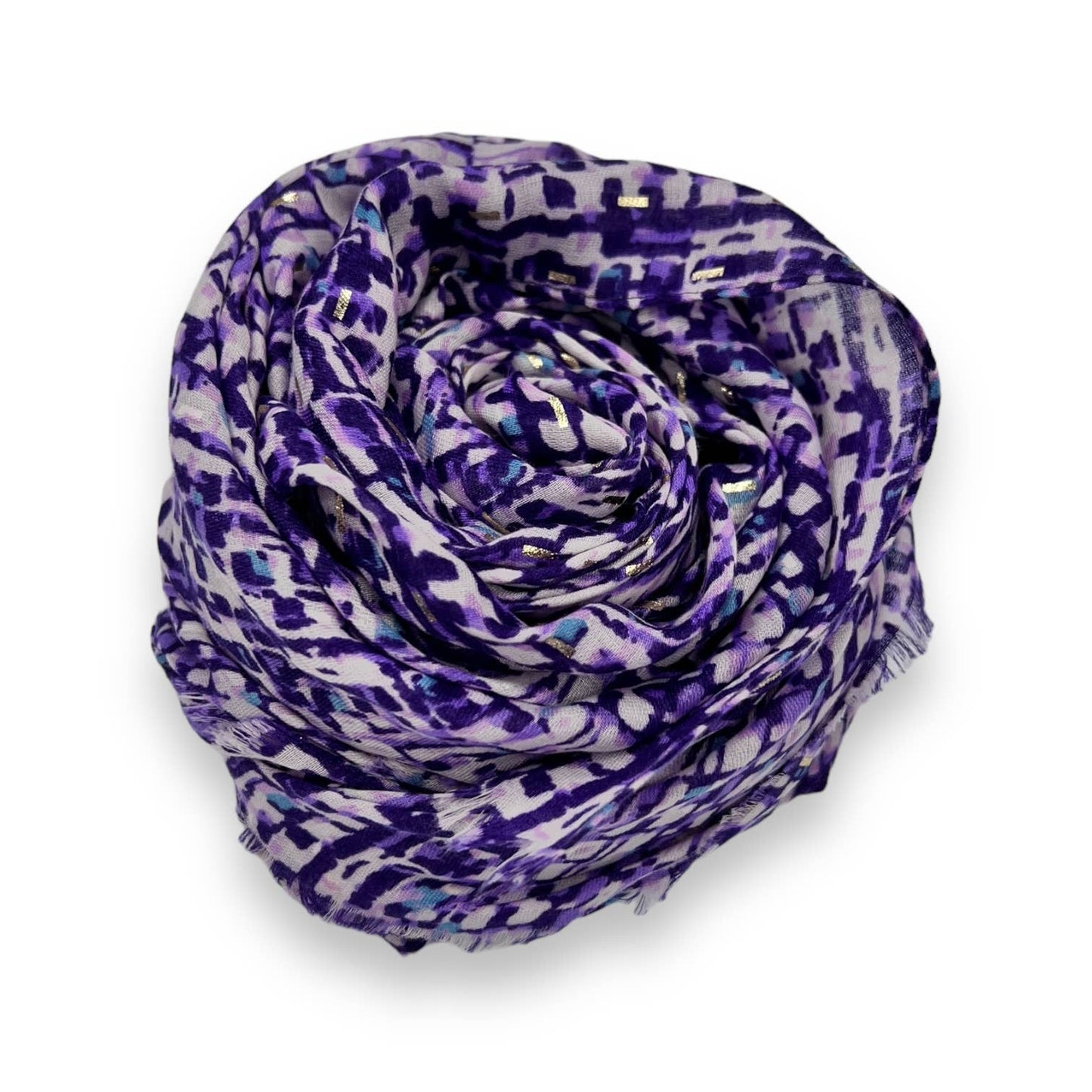 Purple abstract blocks scarf