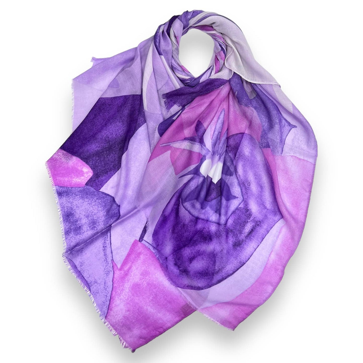 Pink Abstract flower print scarf