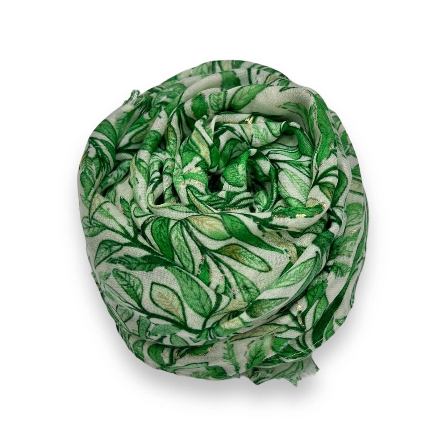 Green willow leaves scarf