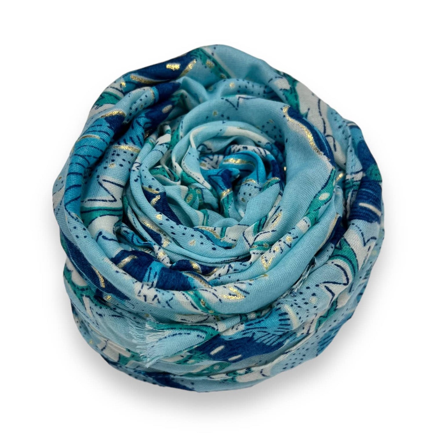 Blue summer poppy scarf