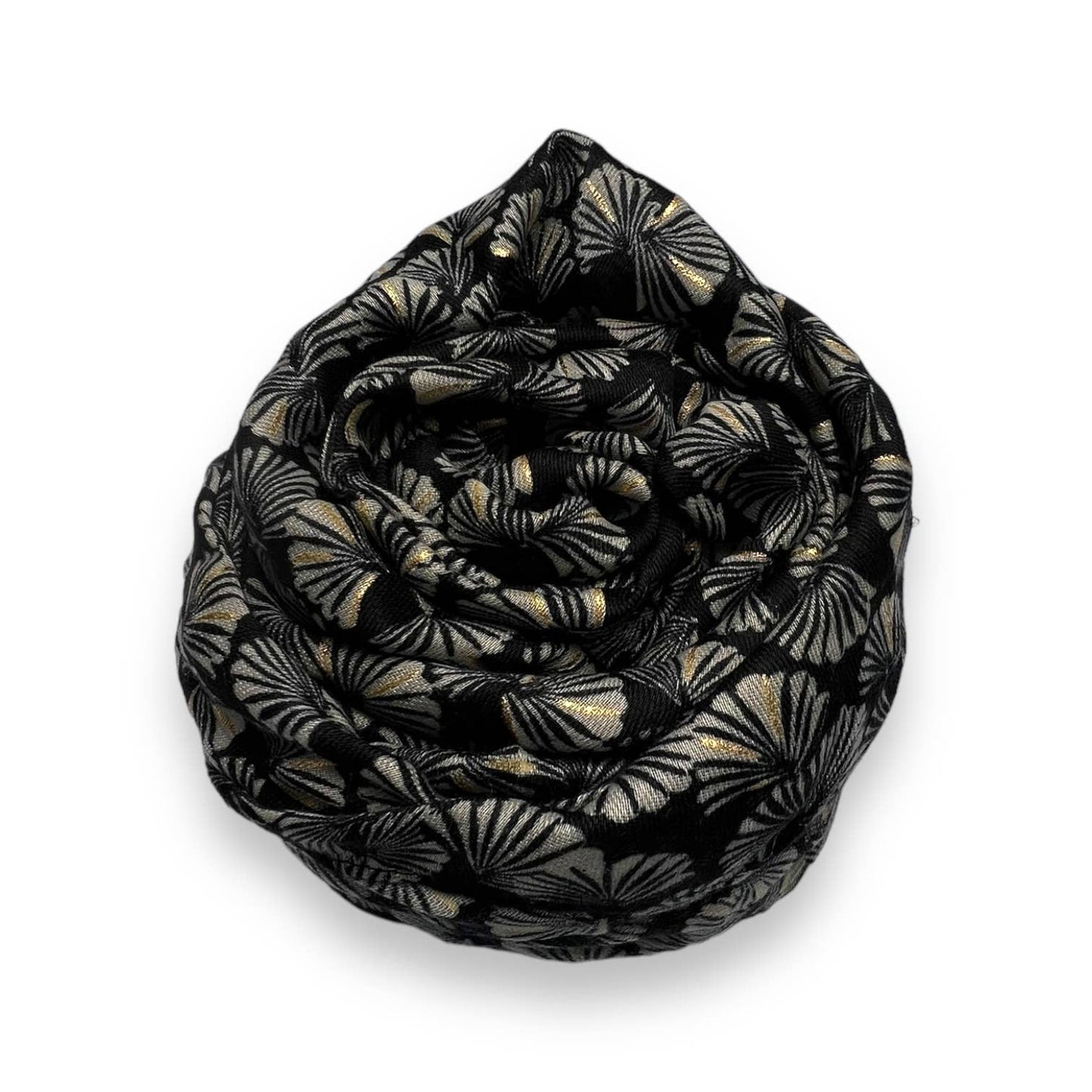 Black mini shells print scarf