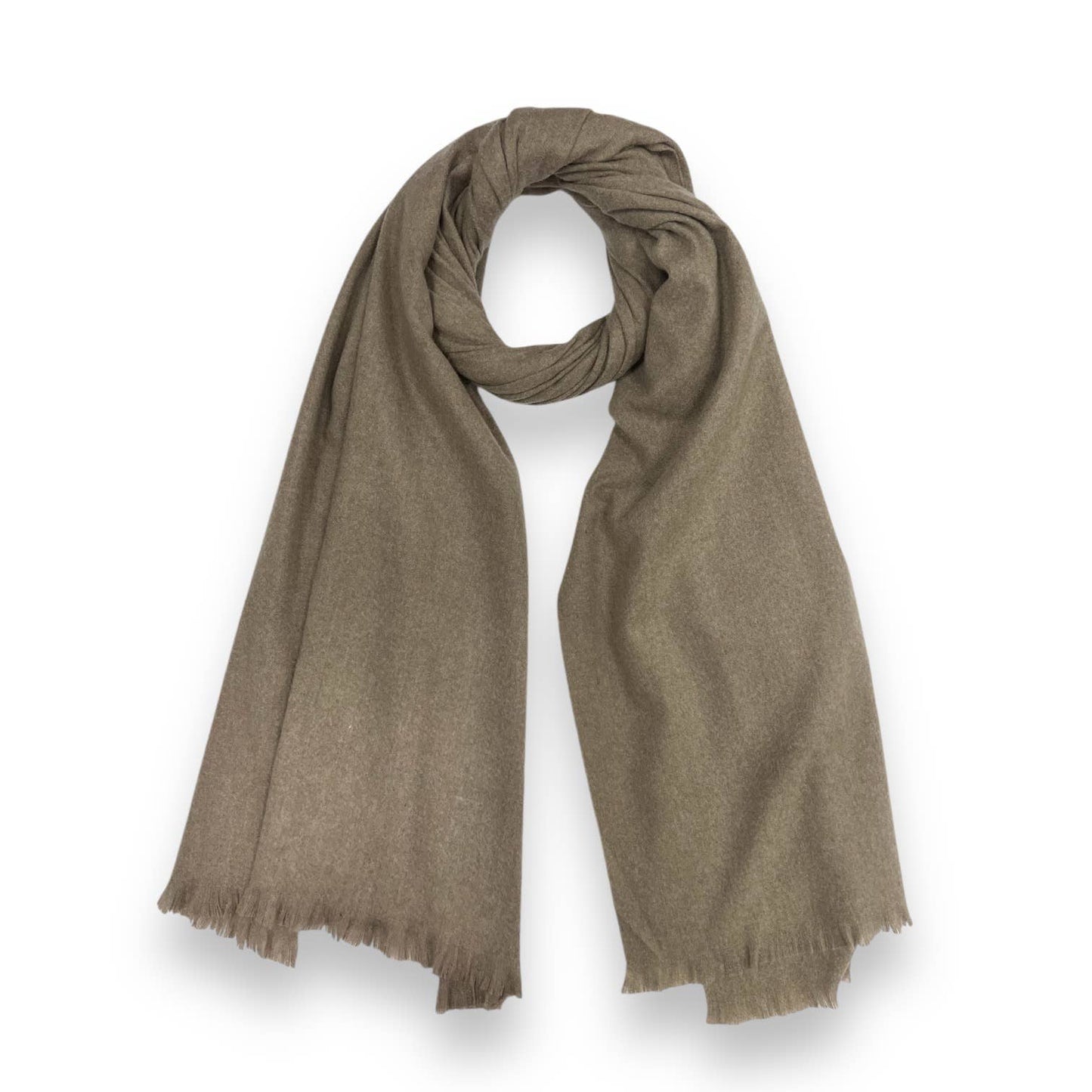 Tan plain wool mix scarf