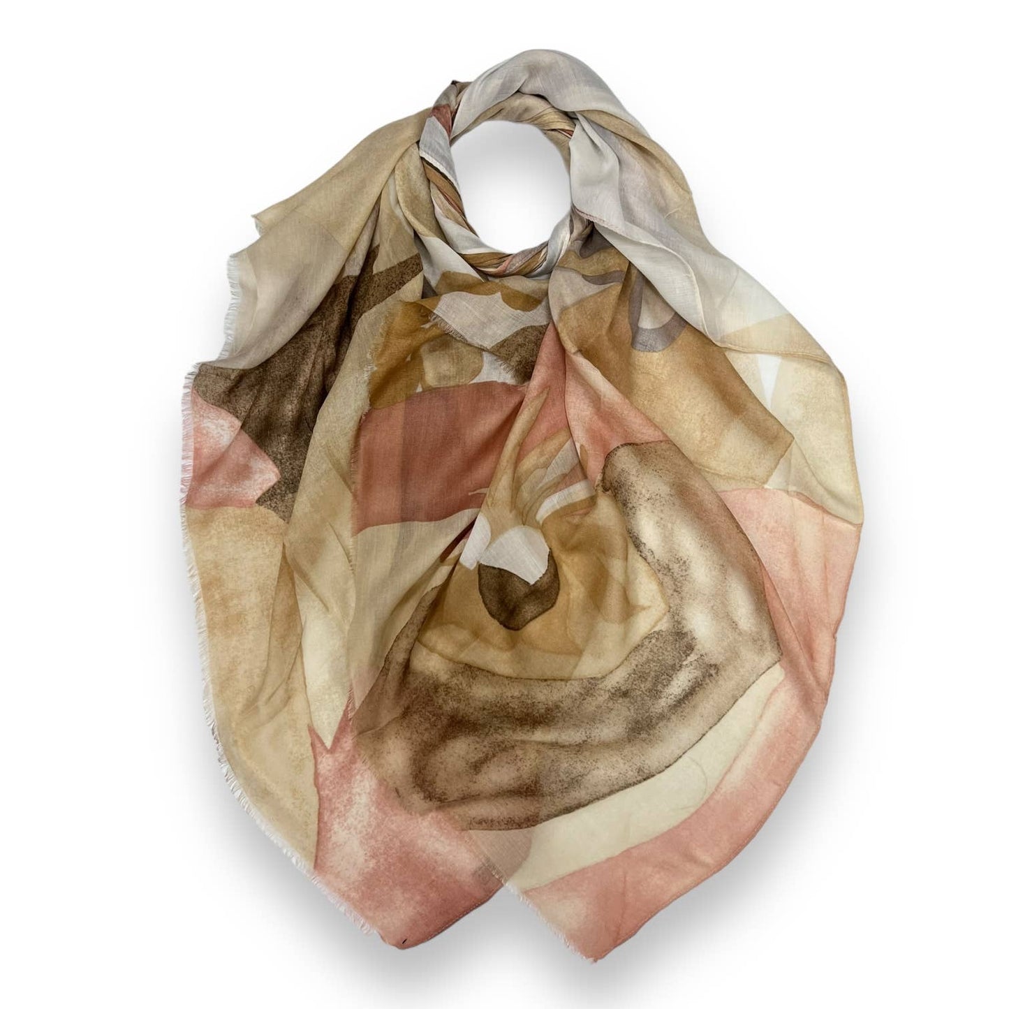 Pink Abstract flower print scarf