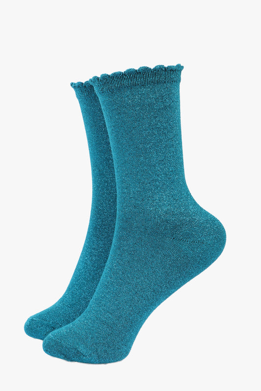 Glitter Socks - Teal