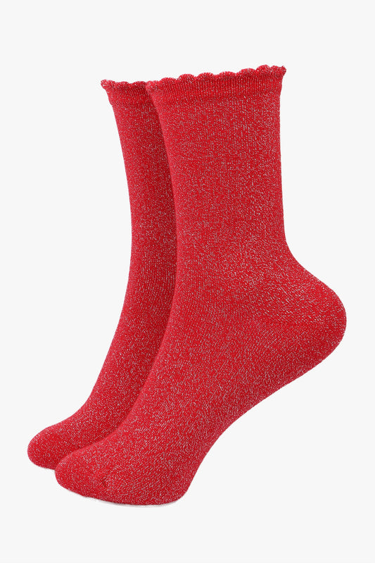 Glitter Socks - Red