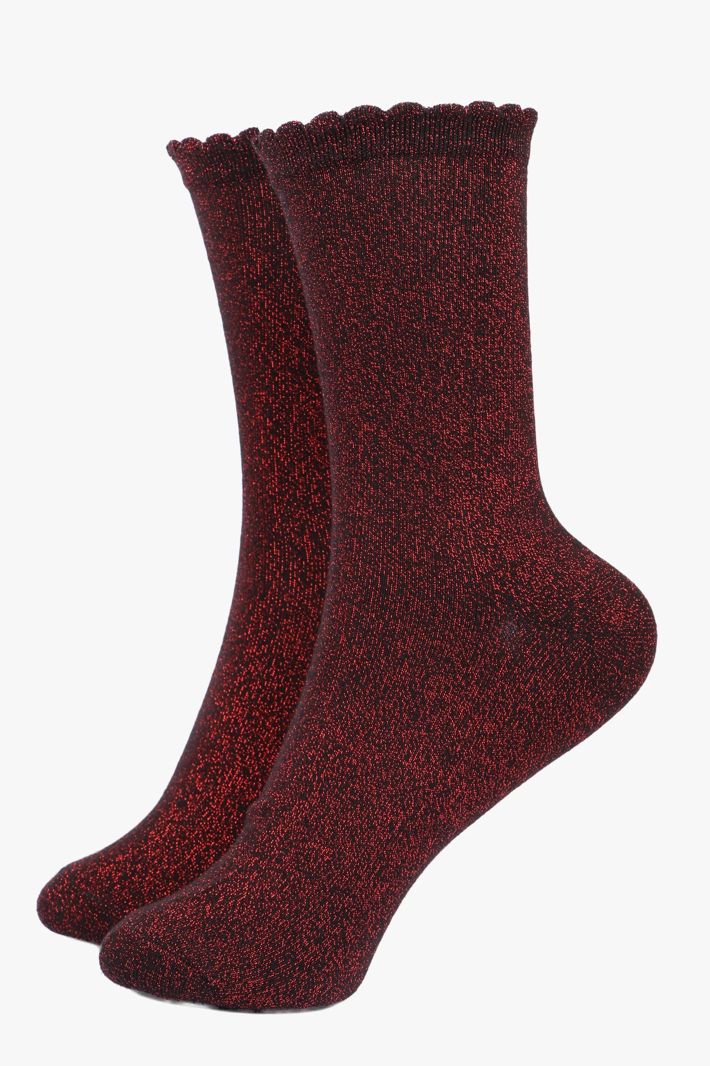 Glitter Socks - Burgundy