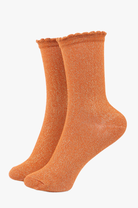 Glitter Socks - Burnt Orange