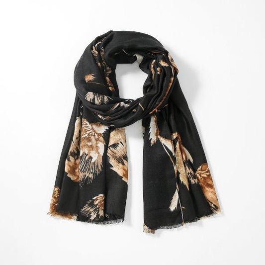 Black thistle dusty miller scarf