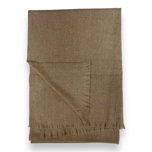 Tan plain wool mix scarf