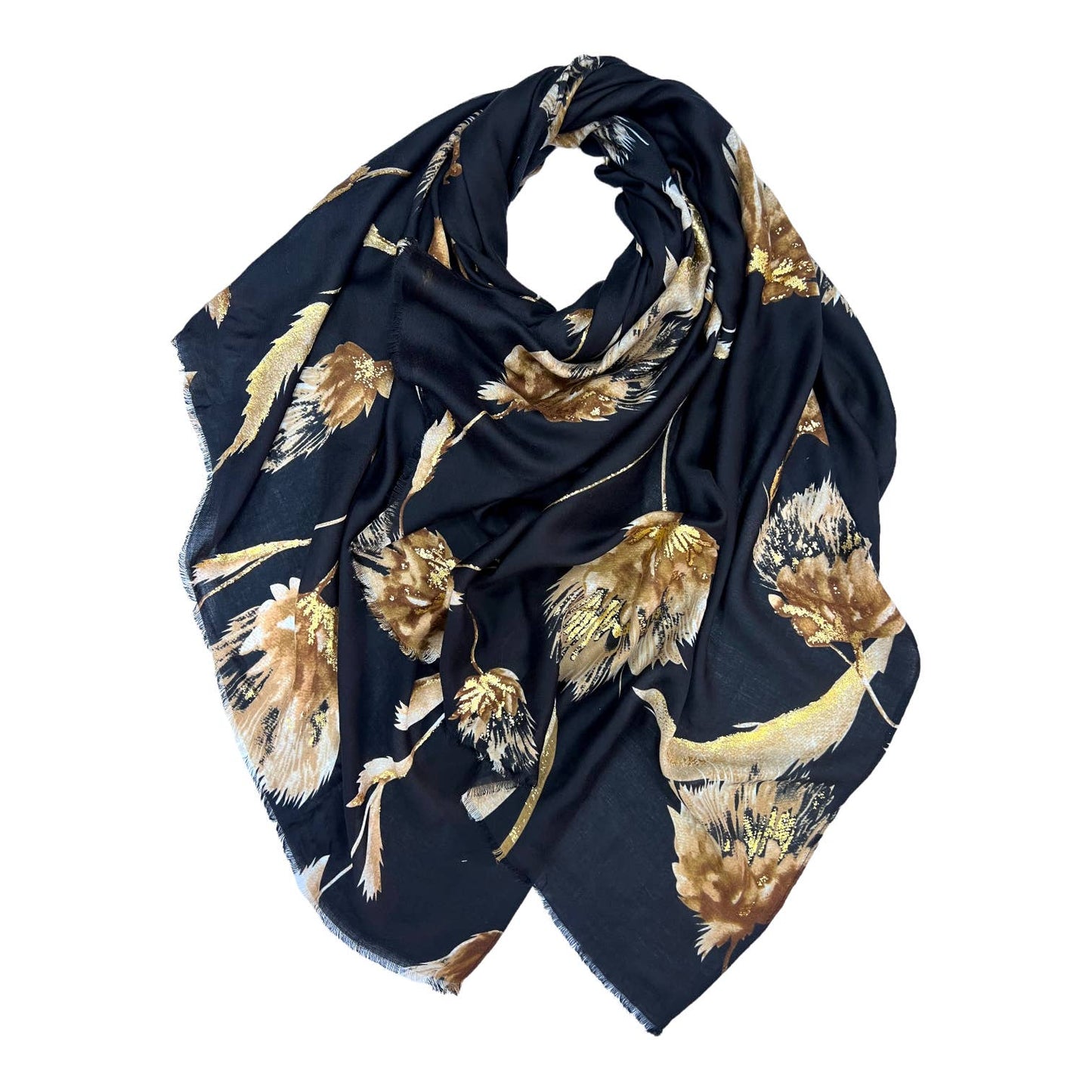 Green thistle dusty miller scarf