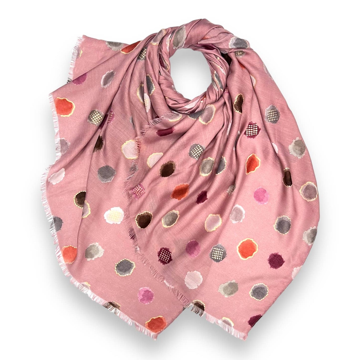 Navy colourful spotty scarf