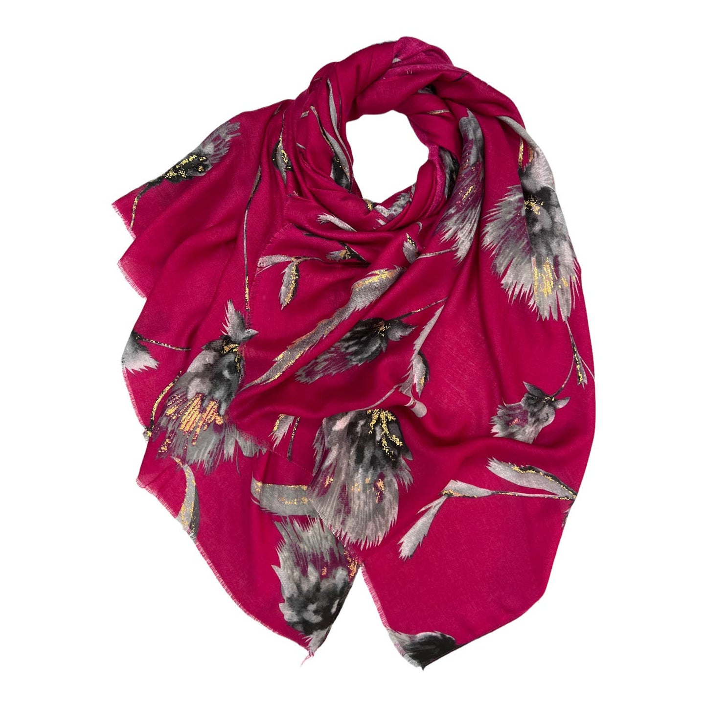 Green thistle dusty miller scarf