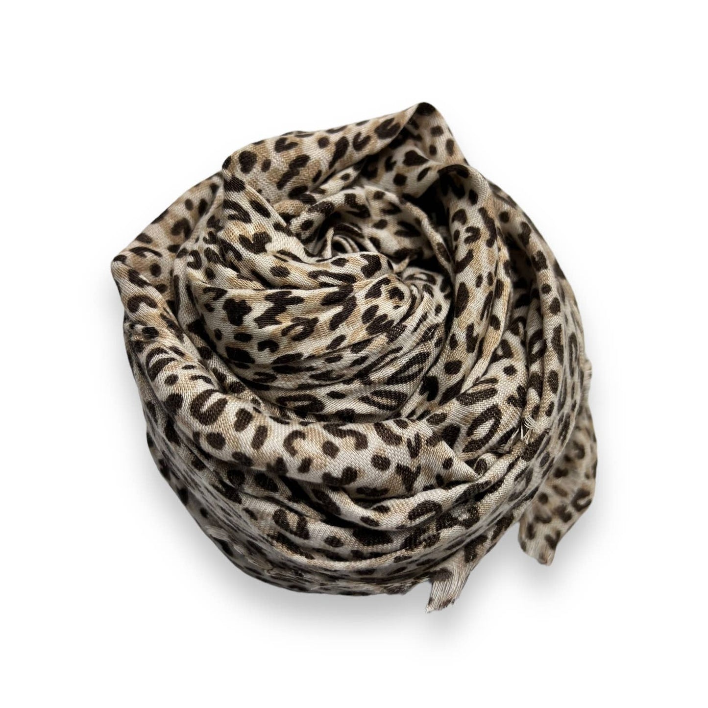 Beige cheetah print scarf