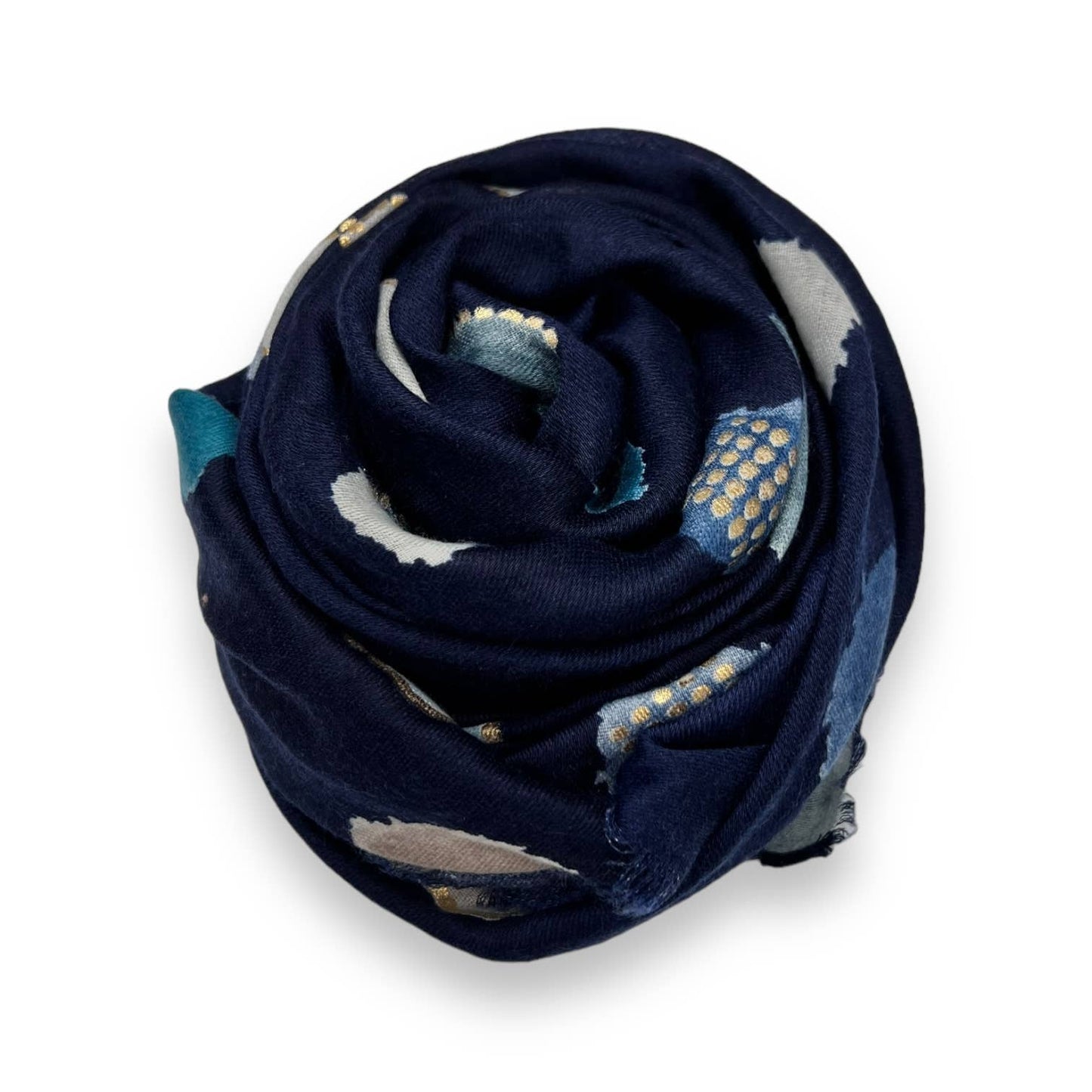 Navy colourful spotty scarf