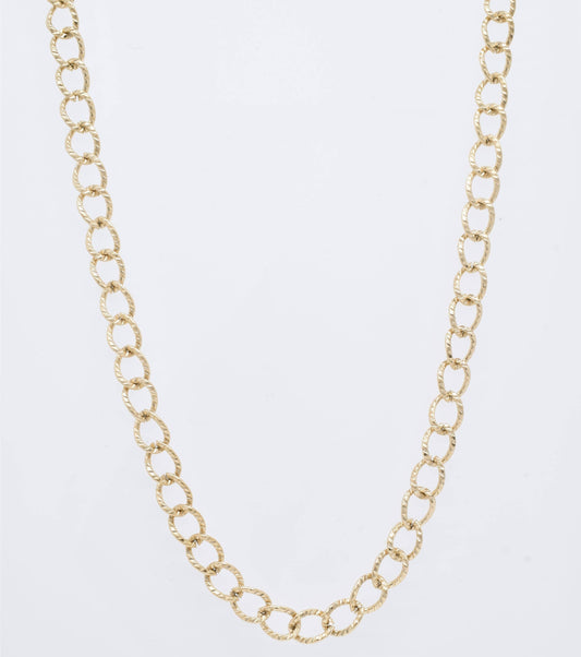 Gold oval link necklace - 210070