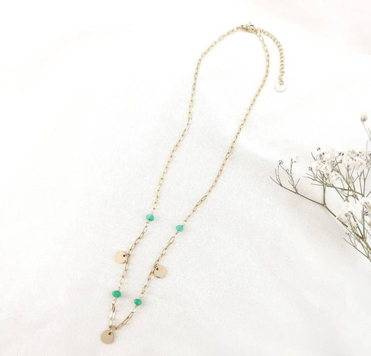 Turquoise drop bead necklace - 0123064