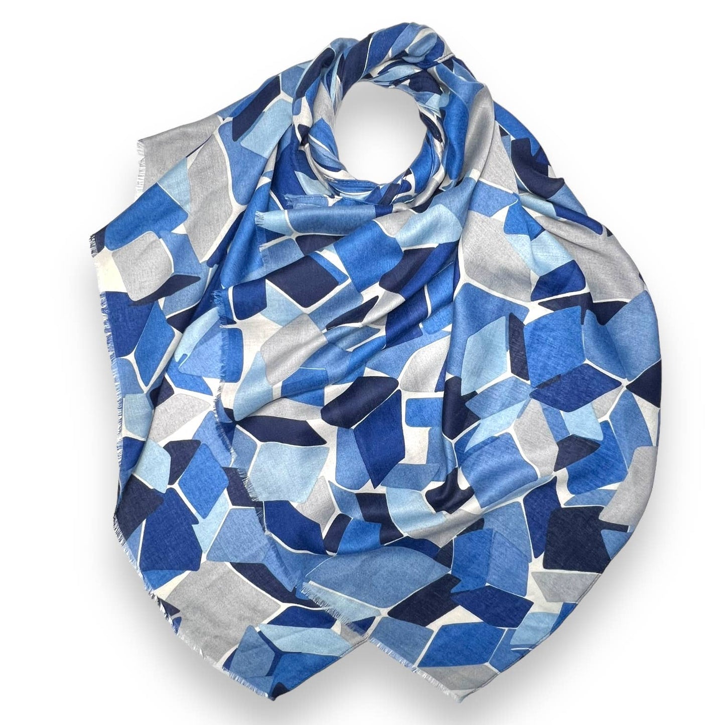 Blue jelly print scarf