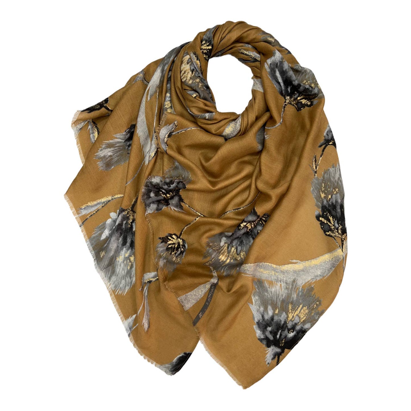 Green thistle dusty miller scarf