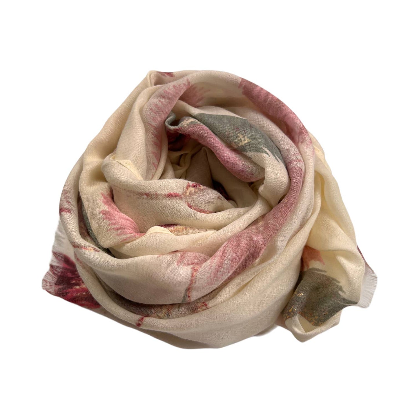 Fuchsia thistle dusty miller scarf