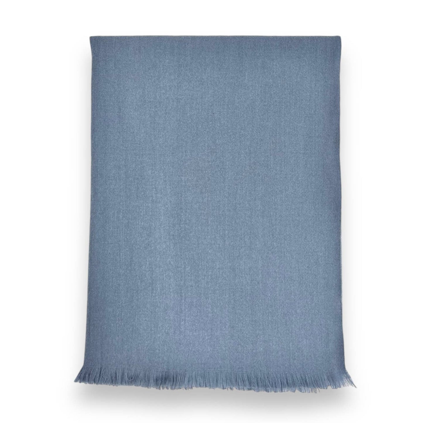 Blue plain wool mix scarf