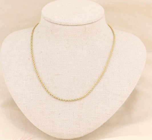 Gold twisted chain necklace - 0123515