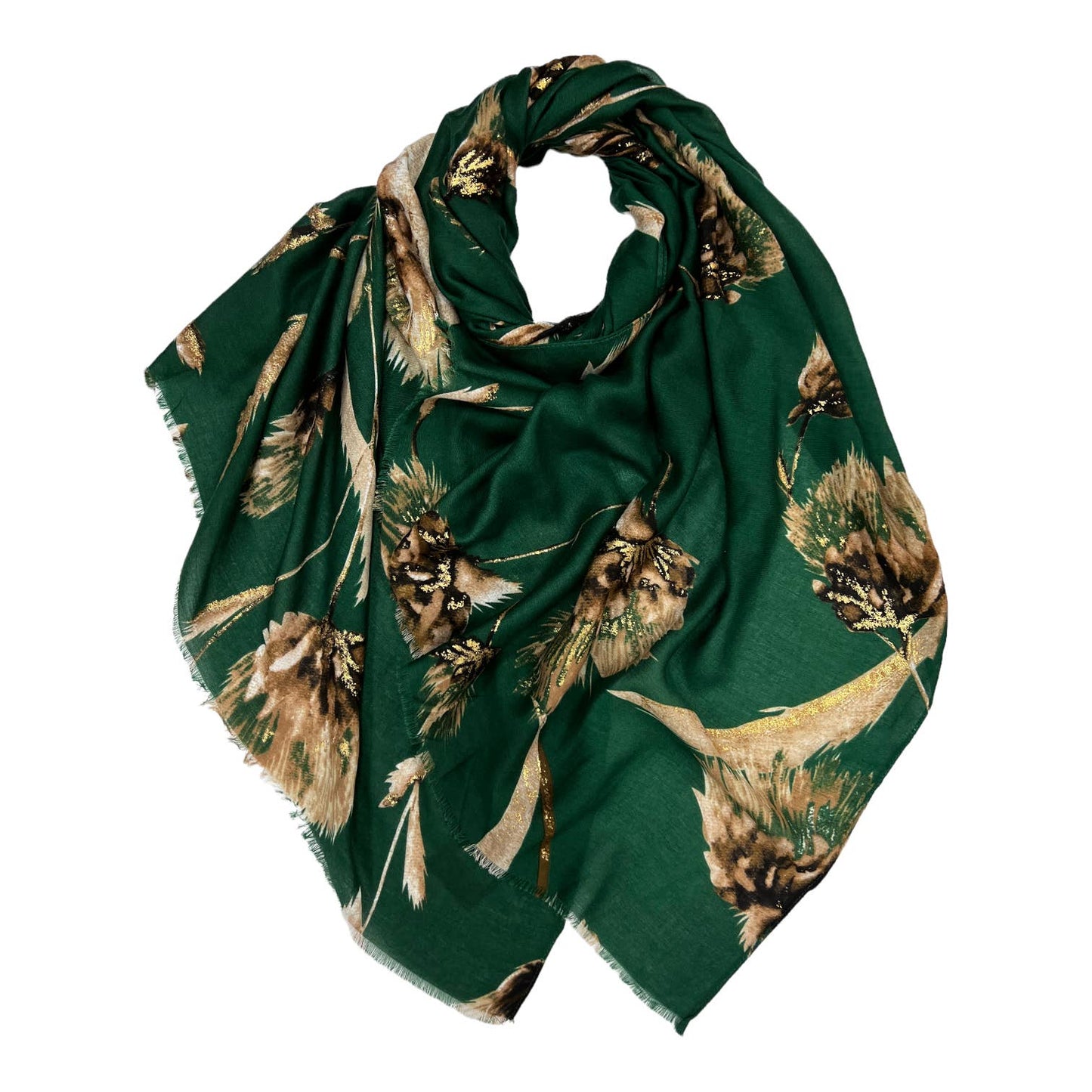 Green thistle dusty miller scarf