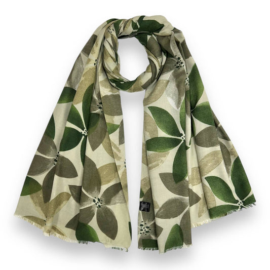 Green ash tree leaves scarf