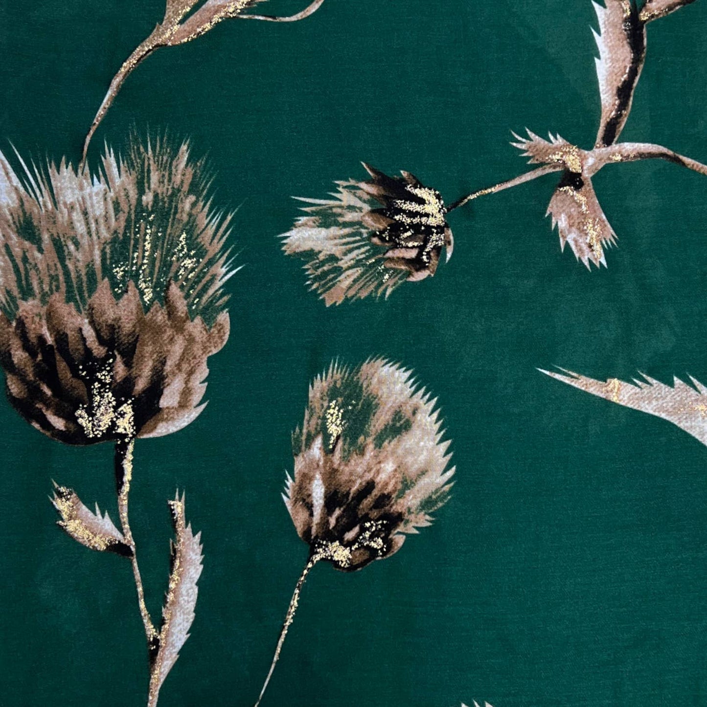 Green thistle dusty miller scarf