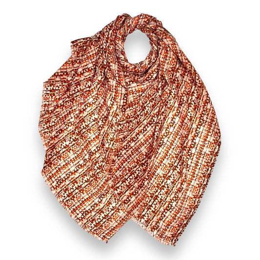 Orange abstract blocks scarf