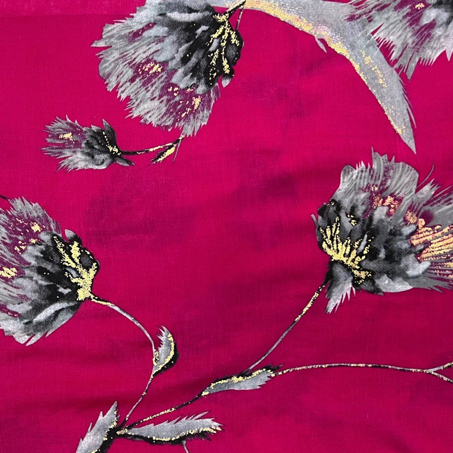 Fuchsia thistle dusty miller scarf